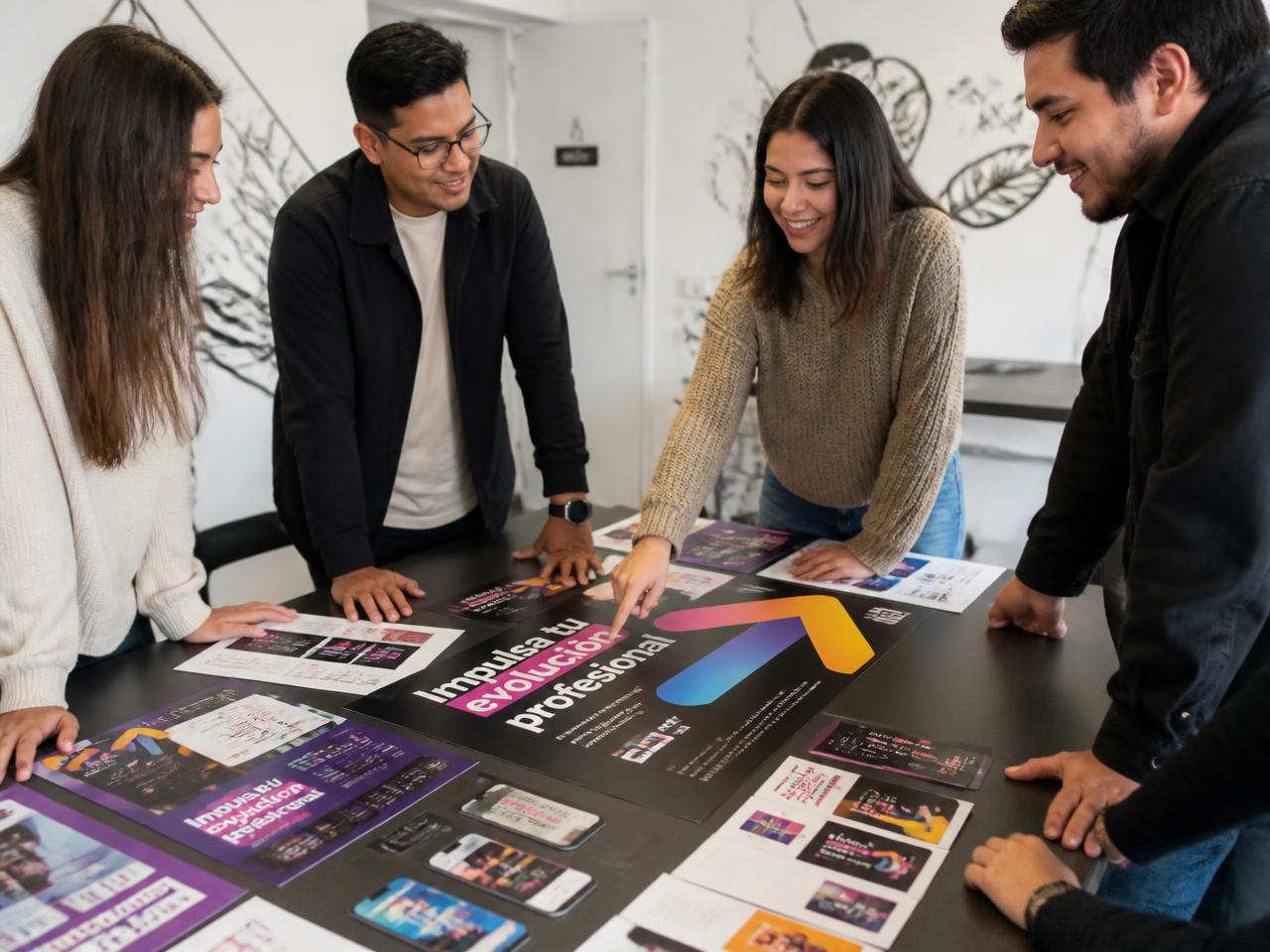Público en un evento al aire libre usando smartphones durante el atardecer